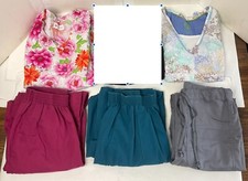 Lot 5 Size XS-S Tops Pants UA Scrub Uniform Set Shirt Bottom Blue Grey Cargo