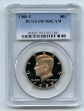 1988 S 50C Kennedy Half Dollar Proof PCGS PR70DCAM