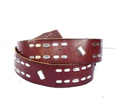 Unstamped Leather Belt Upcycled Made In Usa. Size 36 Black Large Belt Brown