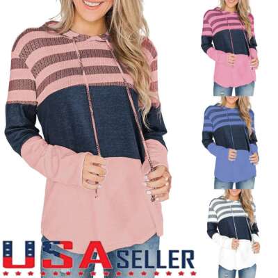 Women Winter Hoodie Long Sleeve Knit Pullover Tops Casual Sweatshirt Hoodie  SALE