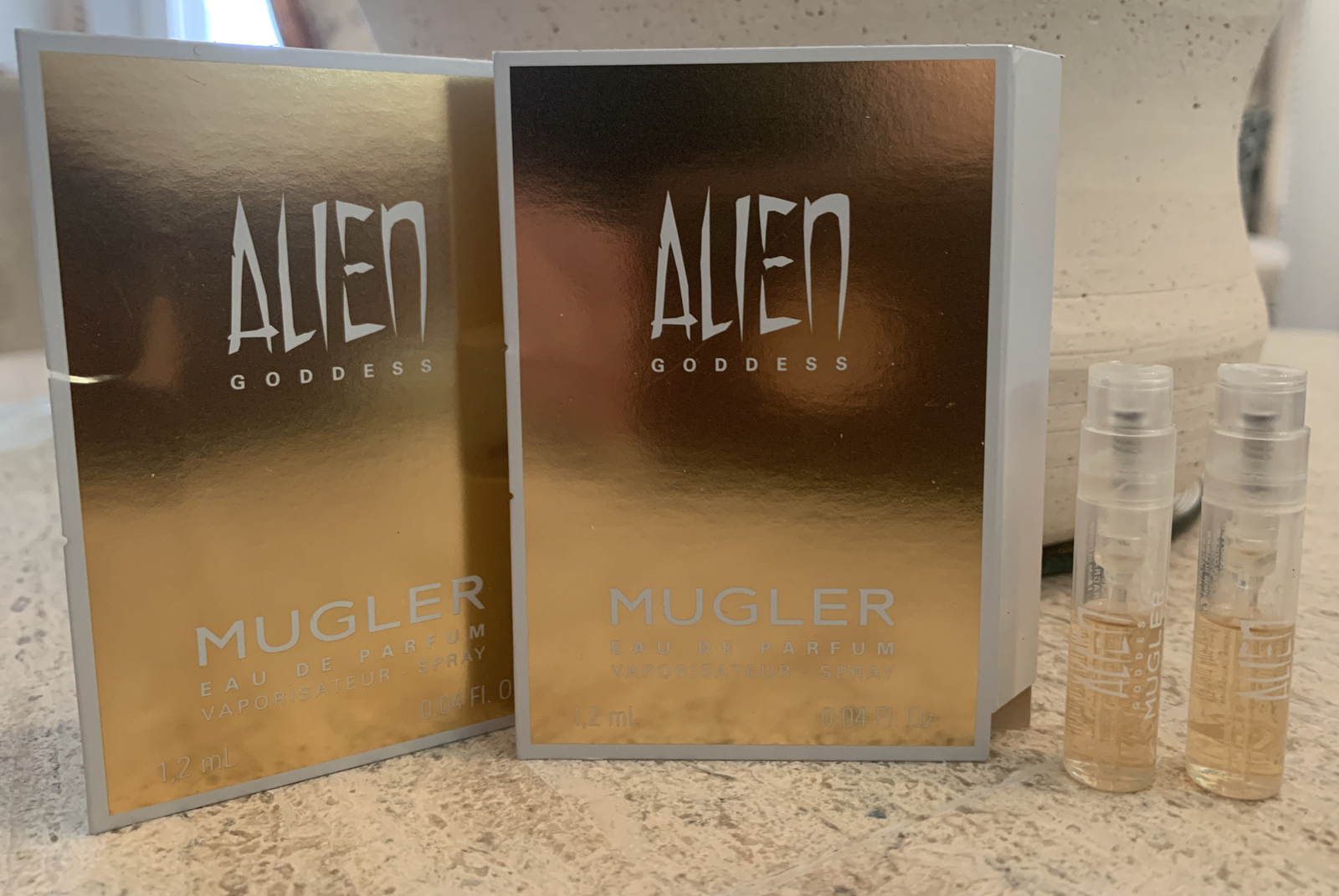 2x MUGLER Alien GODDESS Eau de Parfum Sample EDP 1.2mL / 0.04oz NEW ...