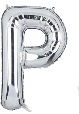 40'' Helium Foil Mylar Balloons Birthday Party Decoration,Glossy Silver Letter P