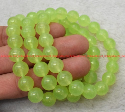 3 Pcs Natural 8mm 10mm Green Peridot Round Gemstone Beads Bracelet 7.5'' - Picture 7 of 12