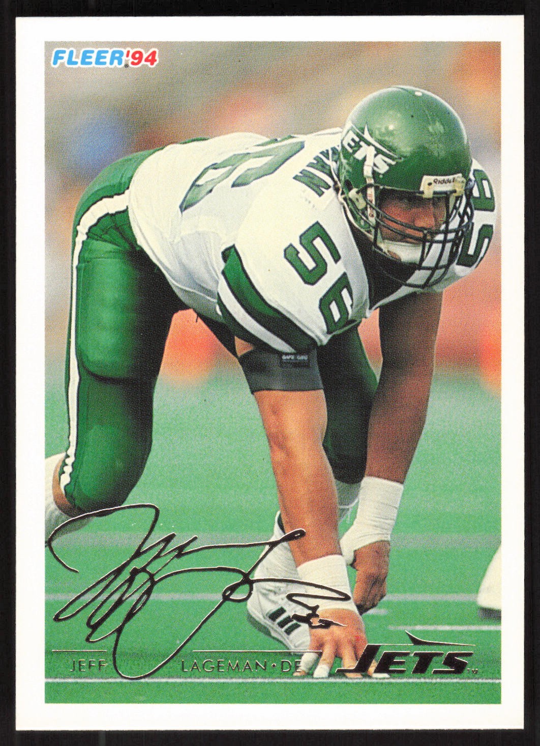 Jeff Lageman, 1994 Fleer, #357, New York Jets,