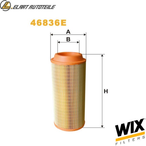 FILTRO DE AIRE 46836E PARA VOLVO BOMAG MASSEY FERGUSON LIEBHERR DEUTZ-FAHR DEMAG JCB 
