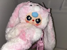 Baby Three 400% Huggable Backpack, Pink Bunny w/ crying eyes 🐰💕