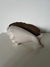 Poole Pottery Conch Shell Vase Sepia & Mushrooom Twintone 1950’s Design VGC