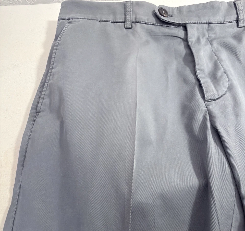 Brunello Cucinelli Chino 长裤灰色 100% 棉 50IT 34US 二手状况完好 — 第 4/4 张图片