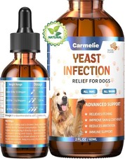 Carmelie Yeast Infection Relief for Dogs 2 fl oz Bacon Flavor Itch Skin  Coat