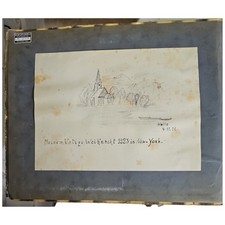 German Postcard Album 38 Pages 1923 Railroad Bridges Castles Seasons Scenic Vint