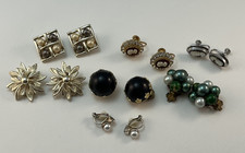 Vintage LOT of 7 Pair Clip-On Screw Back Earrings