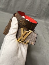 LOUIS VUITTON LV Reversible Monogram Red Belt 95/38 Womens
