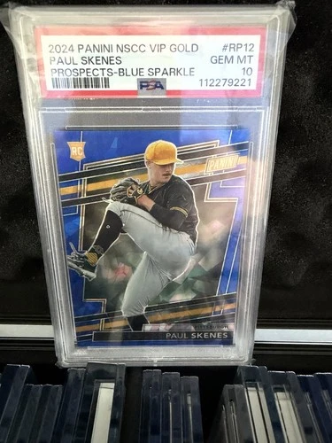 2024 Panini NSCC VIP Gold Blue Sparkle #RP12 Paul Skenes /124 PSA 10 RC Pirates
