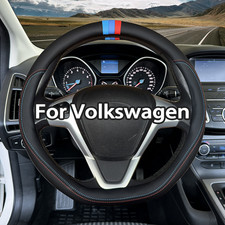 Black Steering Wheel Cover D Shaped For Vw Golf Tiguan Polo Passat Jetta