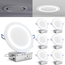 6 Pack 6 Inch Slim Can less LED Recessed Lights 5CCT New