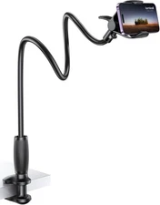 Lamicall Gooseneck Phone Holder for Bed - [Upgraded Stable Clip] black 
