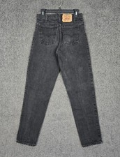 Vintage Levis Jeans 30x32 Fits 29x31 Black 550 Tapered 90s USA Made Orange Tab