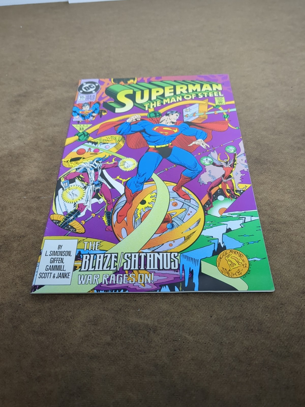 Vintage DC Comics Superman Man of Steel Issue 15 Comic Book VF