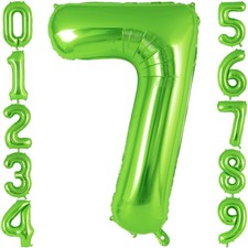Green Number 7 Balloon 40 Inch, Big Large Foil Helium Number Balloons, Jumbo ...