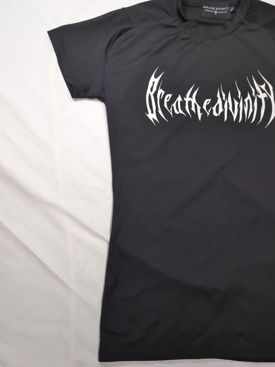 Breathe Divinity Mens Compression Shirt Size XL Black Dark Gothic