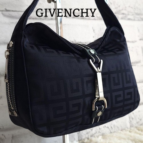 Givenchy 4G Logo Handbag Black Nylon From Japan