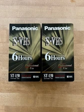 Panasonic Super-VHS Tape ST-120 6 Hours 2 Pack Sealed  New