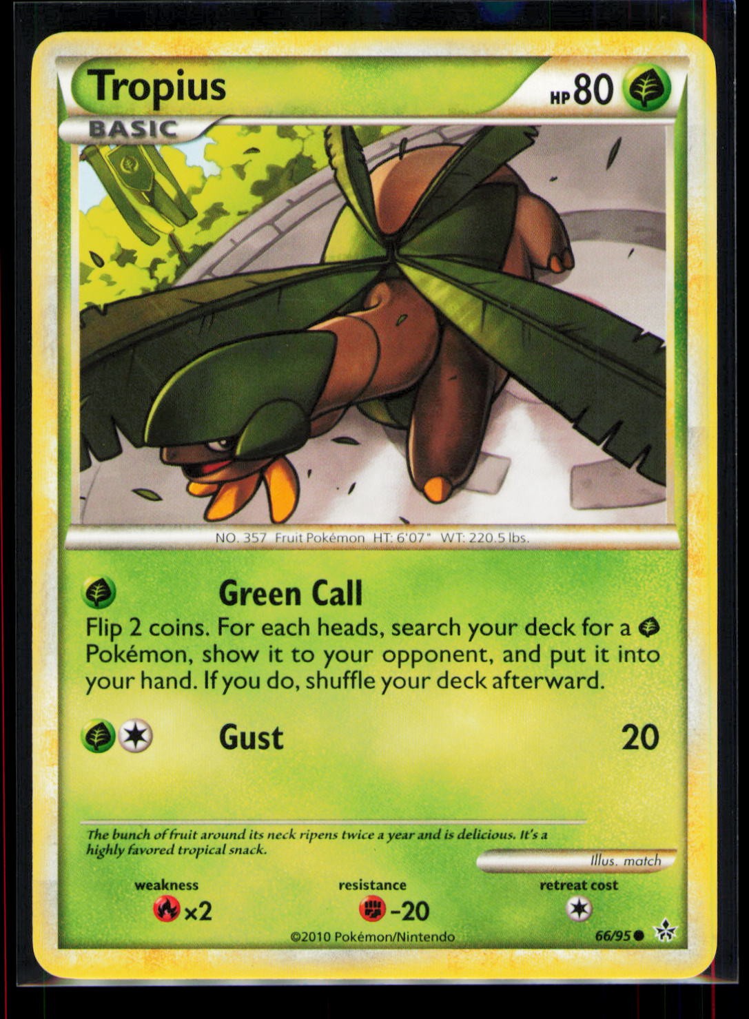 Pokemon HGSS Unleashed Tropius 66/95 Common LP