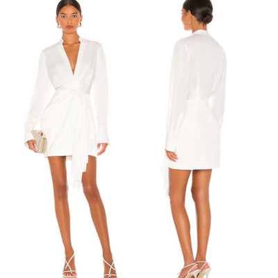 Significant Other Amalfi Draped Long Sleeve Mini Dress Ivory White Size 6 NWT