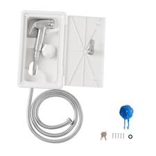 Portable, Durable, Waterproof RV Exterior Shower Box Kit - All-Metal, white
