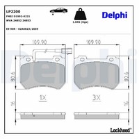 Delphi Bremsbelagsatz Scheibenbremse LP2200 FüR Spider Alfa Brera 159 Sportwagon