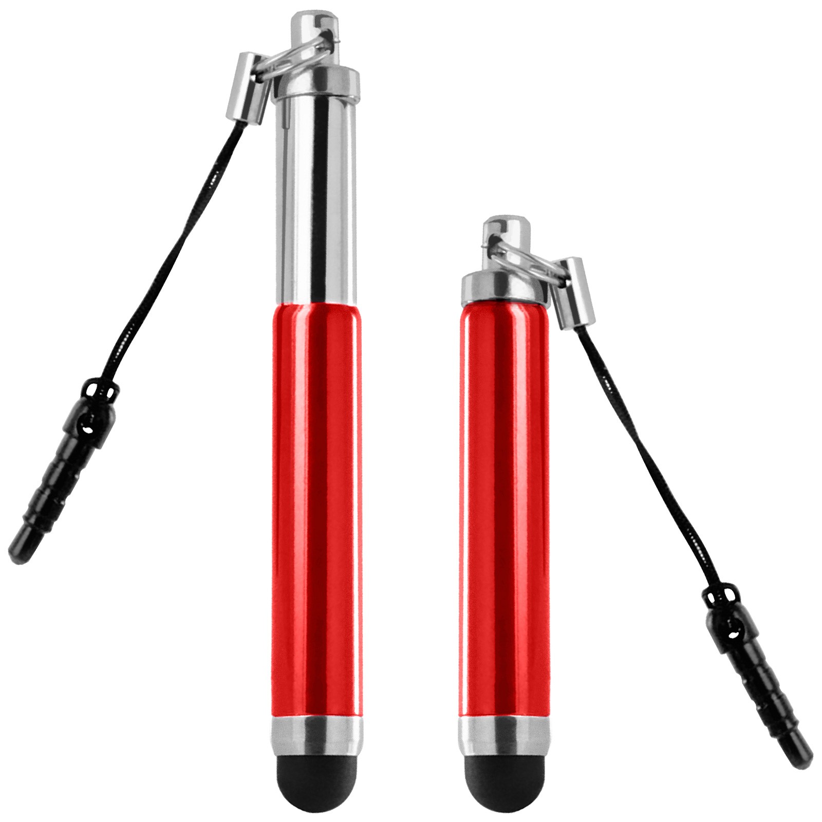 Stylet pour écran tactile rouge mini pointe capacitive avec fixation jack universelle