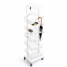 White Umbrella Stand Metal Floor Rack Display for Retail Stores keychain Stand