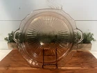 New ListingPink Mayfair Depression Glass-12" Cake Plate with handles.