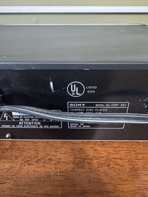 Sony CDP-397 Vintage CD Player – Made in Japan- Turns On (See