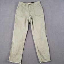 Democracy Pants Womens Size 6 Ab Solution Green Raw Hem Straight Leg