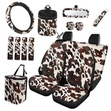Car Seat Covers Full Set For Women Cute Car Accessories Seat Brown Cow Print Car Seat Covers Full Set For Women Cute Car Accessories Seat Brown Cow Print