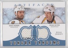 2012 Artifacts Tundra Tandems Dual Jerseys Blue Shea Weber Ryan Suter HOF 07l3
