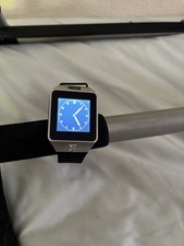 Smart Watch Touch Screen, Silver Metal Case, Black Silicone Band