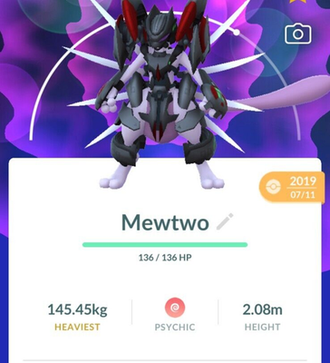 Mewtwo Corazzato Livello 40 Pokémon Go – Garantito Fortunato, Set 3 Mosse, Scambio 20k Polvere Di Stelle