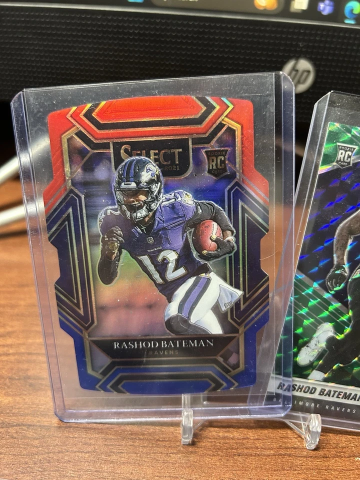 2021 Prizm RC RASHOD BATEMAN Lot (5)  Red Ice, Mosaic, Select RAVENS DIE CUTS - Image 4 of 4