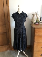 Great Plains shirt collared dress 1940s style size small UK 8