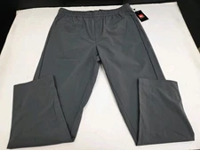 NWT Quicksilver Mens Grey Sweat Pants Pockets Drawstring Bck Pckt Zip L #8101