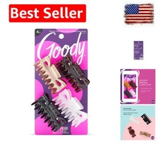 SlideProof Classics Medium Claw Clips - 4 Ct, Assorted Neutrals, Hair Styling...