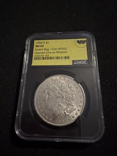 1904 o Ms 62 Morgan Dollar NGC Graded Certified Authentic Slab