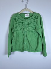 green Hanna Andersson girls' cardigan knitted checkered Size 110 5 