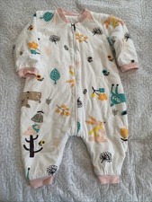Padded Sleep suit one piece For Girls 2-3 Years Old With Legs 100% Cotton White