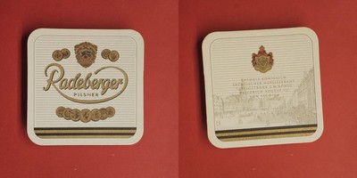 Radeberger schwarz-goldene Streifen Brauerei Bierdeckel Bier