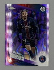 2025-26 Topps Chrome Uefa Bradley Barcola #63 Purple Refractor  41/75