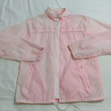 Vintage 80s Baby Pink Windbreaker Jacket Nylon JCPenney Zip Up Hood Size Small