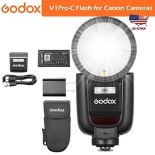 Godox V1 Pro V1Pro C TTL Round Head On-Camera Flash Light Speedlite For Canon